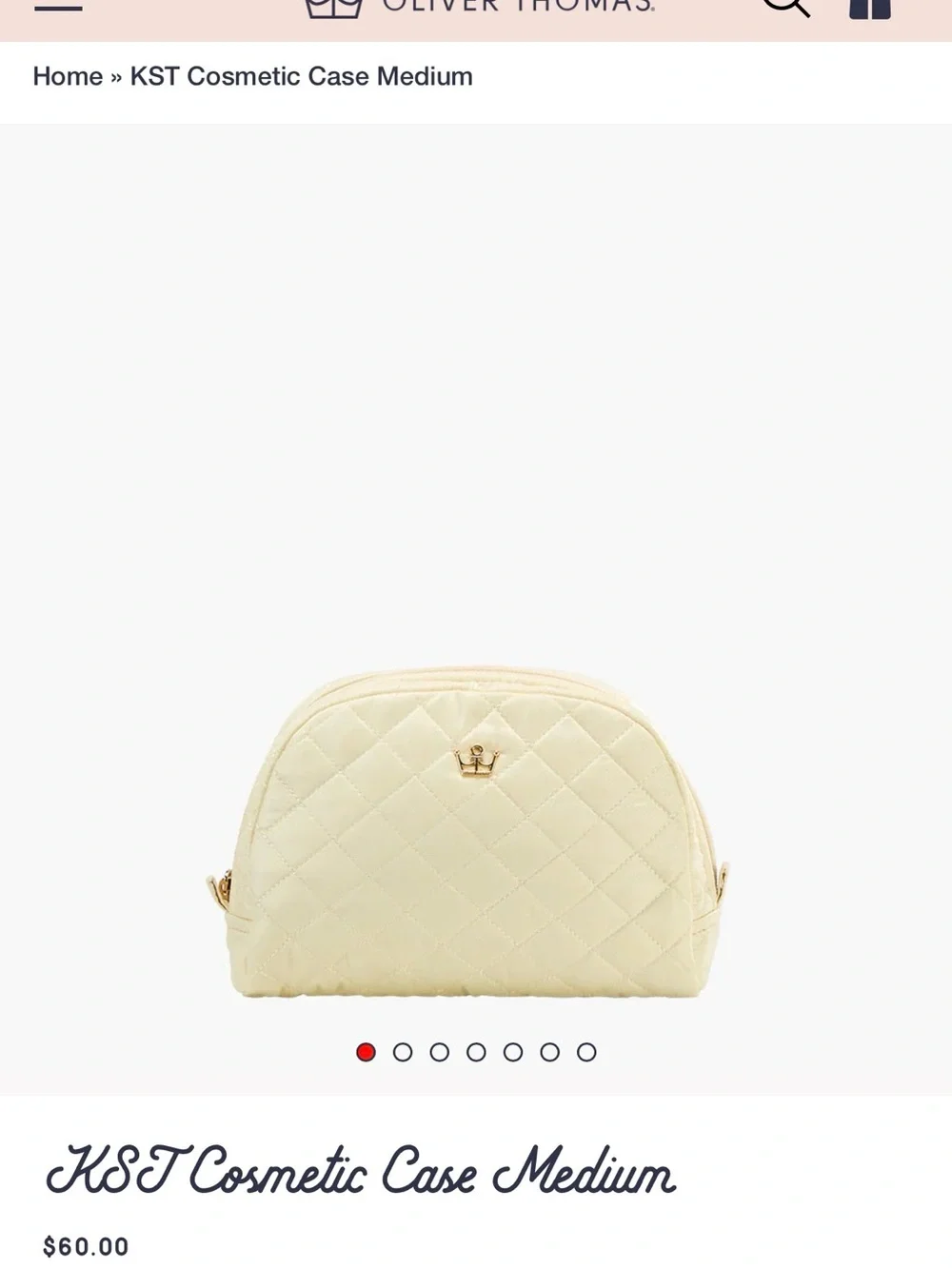 NWT Oliver Thomas KST Cosmetic Case Medium Soft Yellow